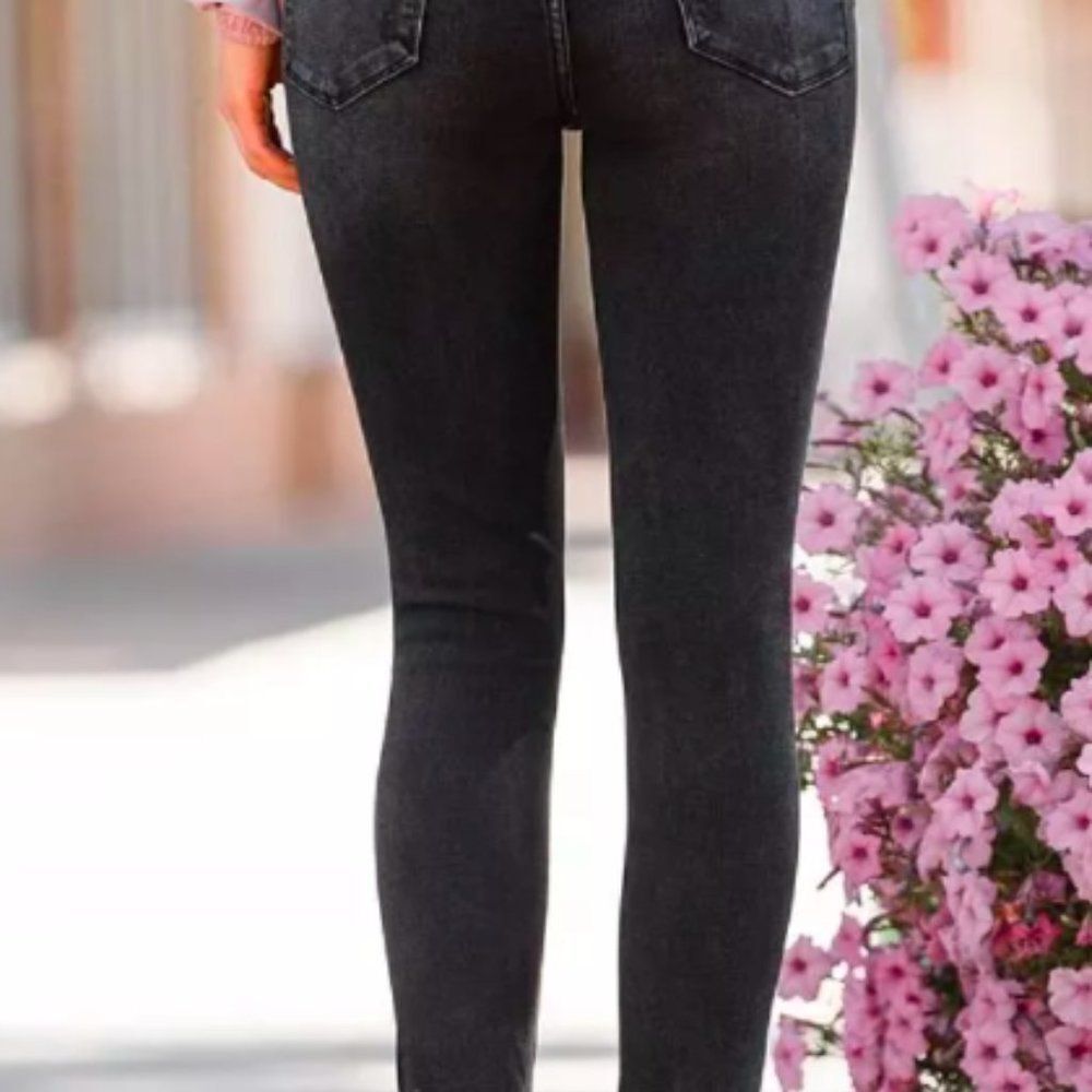 Clearance- Sizes 0-15 BLACK DISTRESSED JEANS - Picture 9 of 10